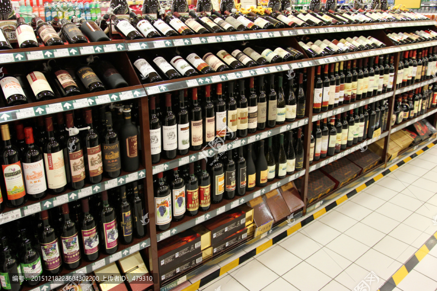 红酒,超市内景