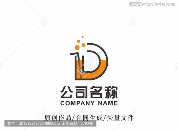 D字母logo,标志设计
