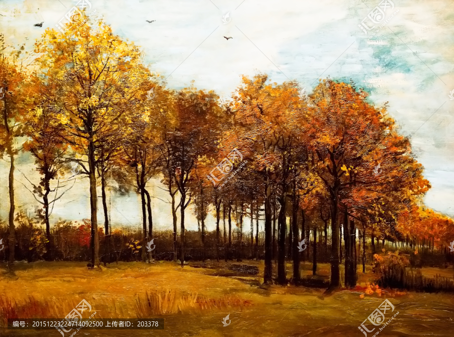 梵高風景畫秋天風景