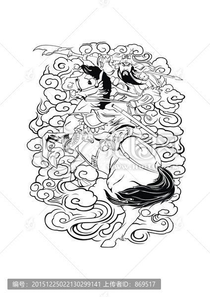 關(guān)羽（線稿圖案）