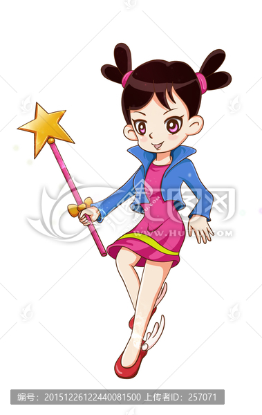 小魔女卡通（PSD分層）
