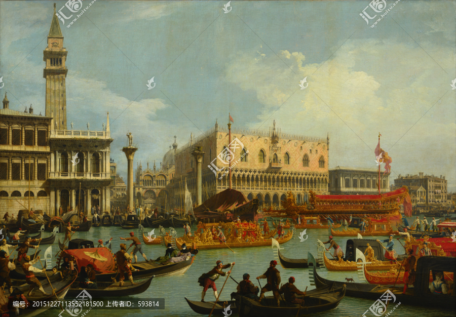 卡纳莱托,返回宫殿旁码头的礼舟