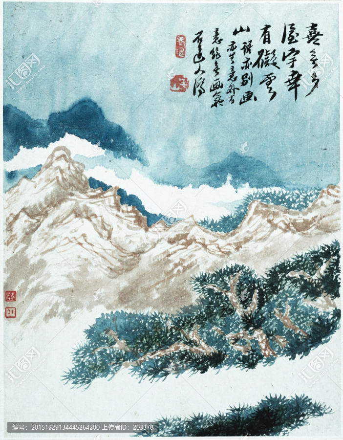 清,石濤,郊野墨色高清圖