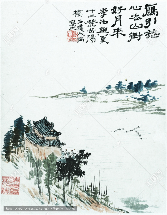 清,石濤,郊野墨色高清圖
