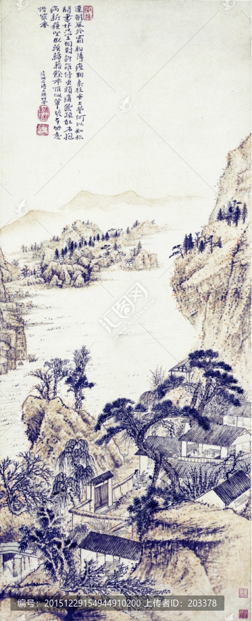 清,石濤,對(duì)菊高清圖