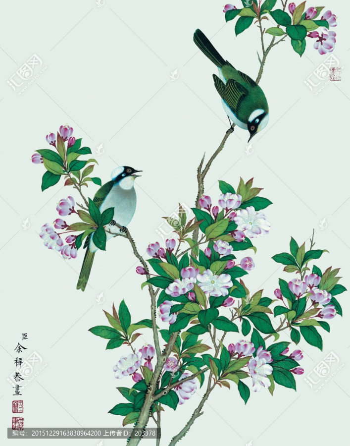 余摯,花鳥畫冊