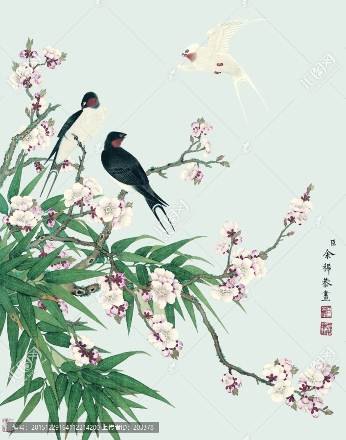 余摯,花鳥畫冊