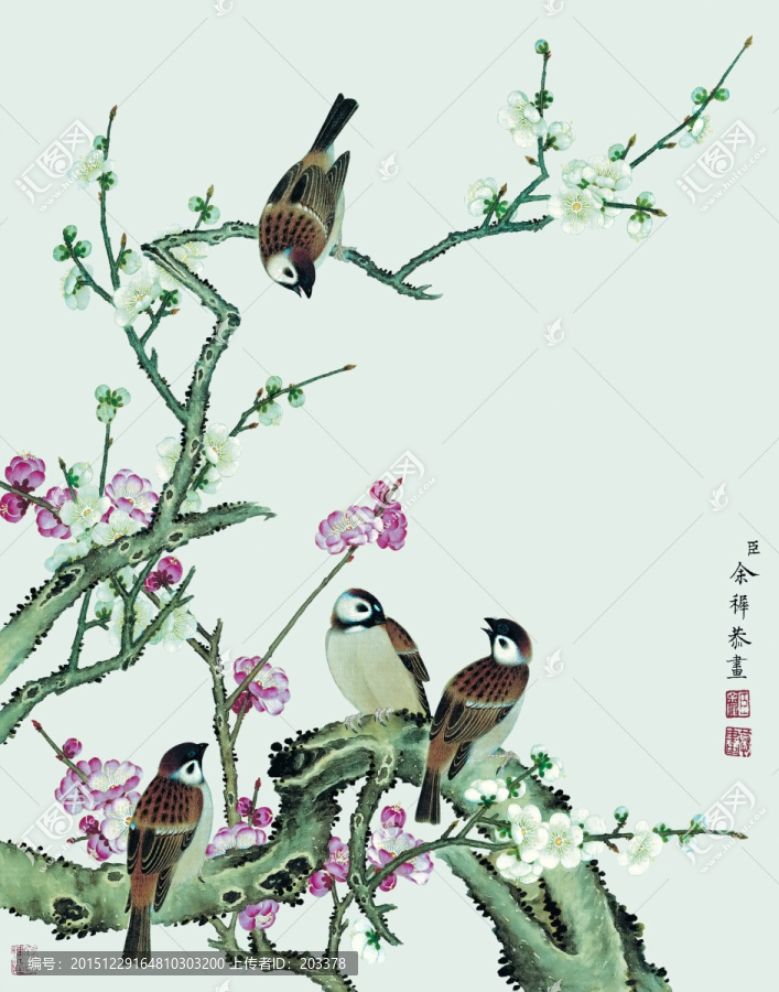 余摯,花鳥畫冊