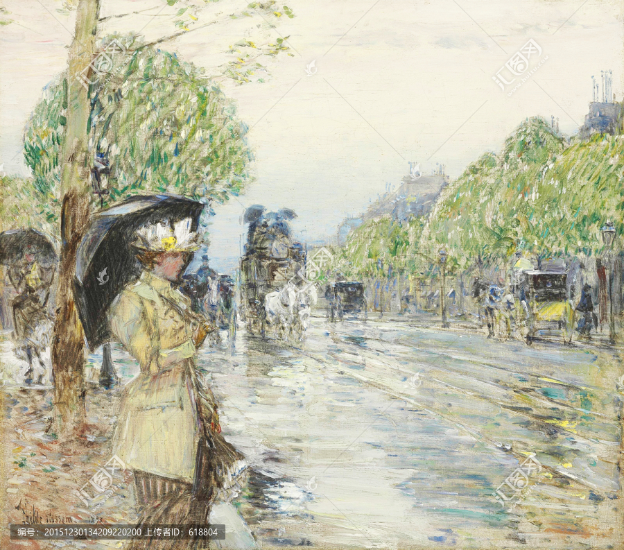 街景人物油畫