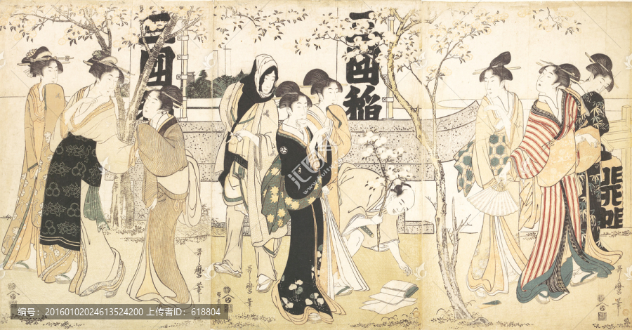 高清橫幅仕女浮世繪