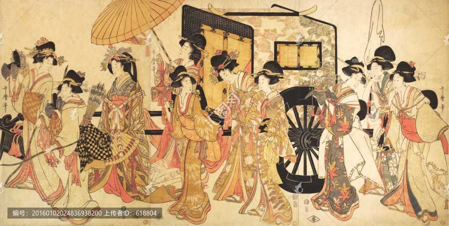 高清橫幅仕女浮世繪