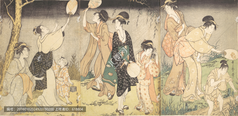 高清橫幅仕女浮世繪