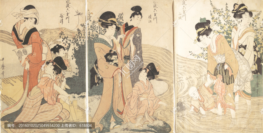 高清橫幅仕女浮世繪