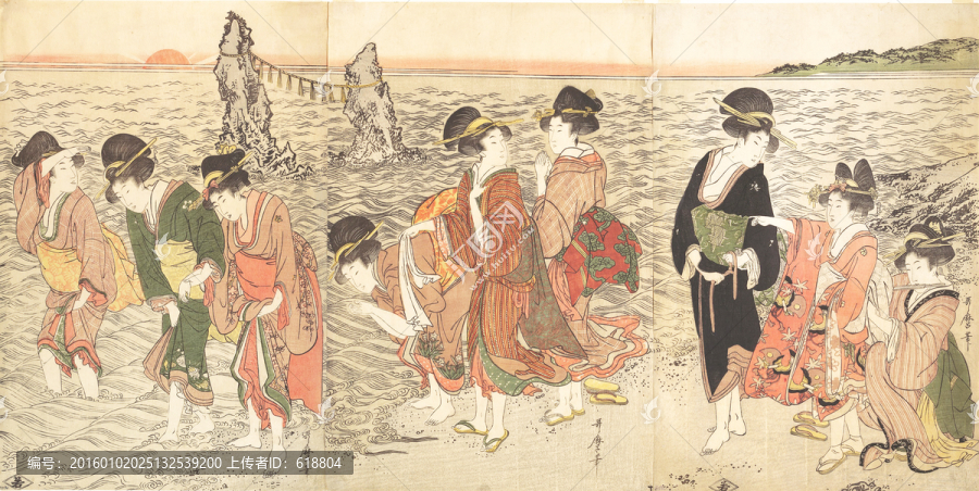 高清橫幅仕女浮世繪