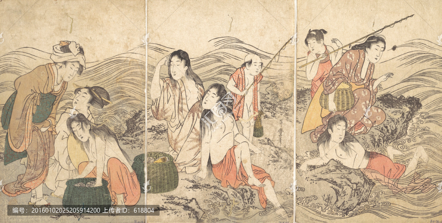 高清橫幅仕女浮世繪
