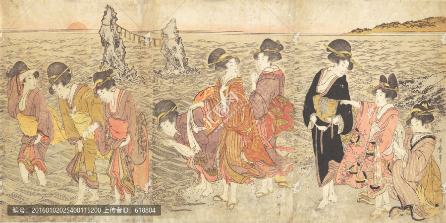 高清橫幅仕女浮世繪