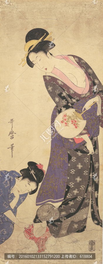 高清橫幅仕女浮世繪