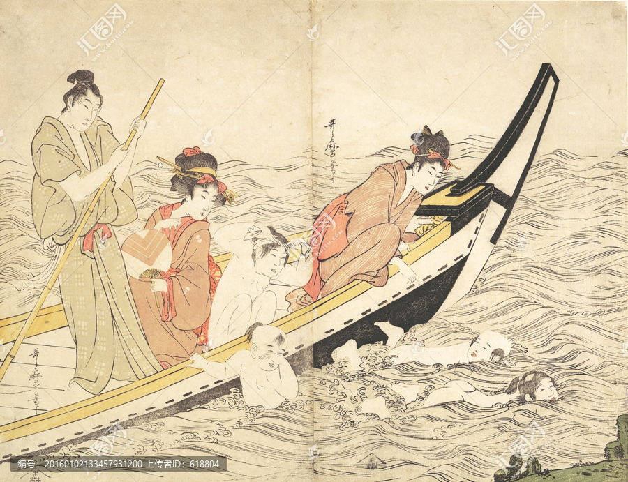 高清橫幅美女浮世繪