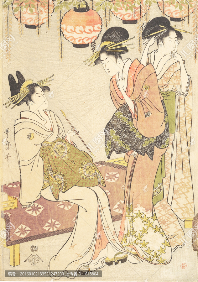 高清橫幅美女浮世繪