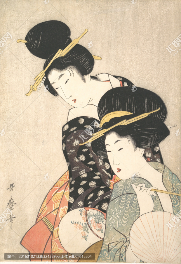 高清橫幅仕女浮世繪