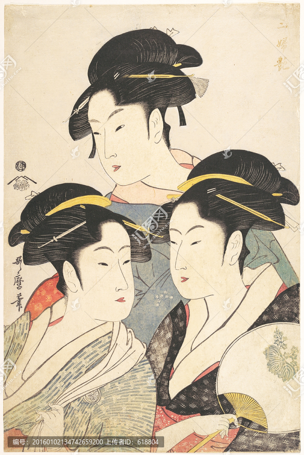 高清橫幅美女浮世繪