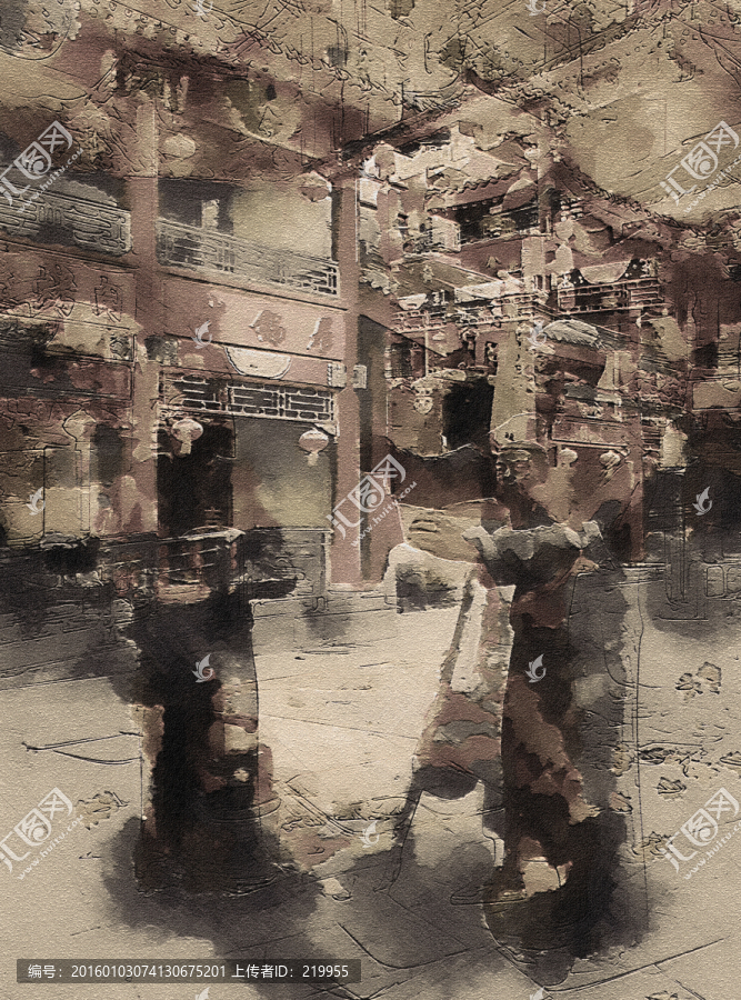復(fù)古背景畫