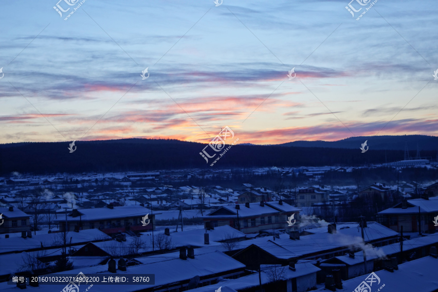 大兴安岭村庄雪景