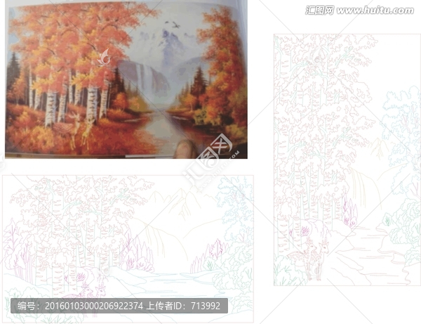 鹿紅杉圖