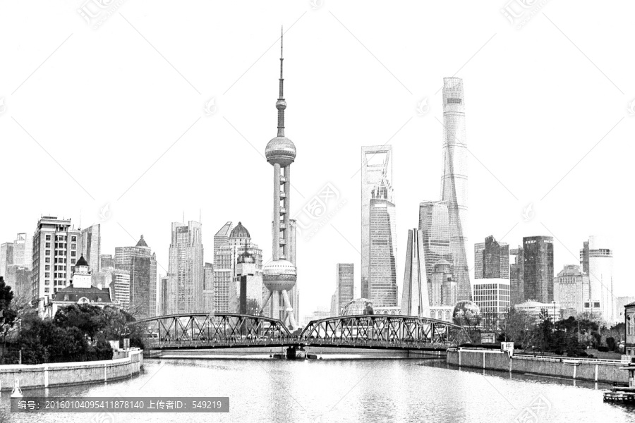 上海外灘線描（未分層）