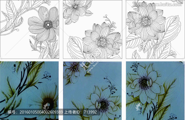 三聯(lián)畫花