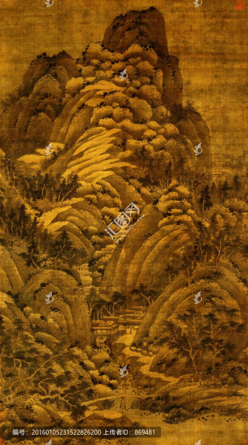 巨然,山水圖軸,未分層