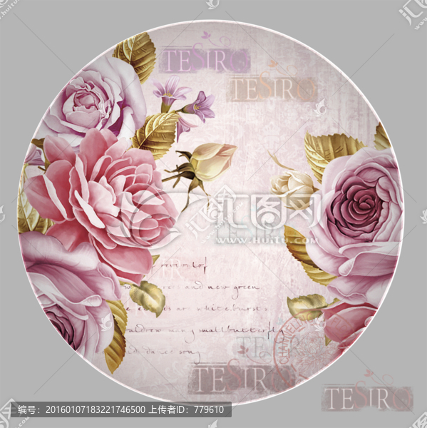 盤(pán)花,花卉,手繪花psd分層