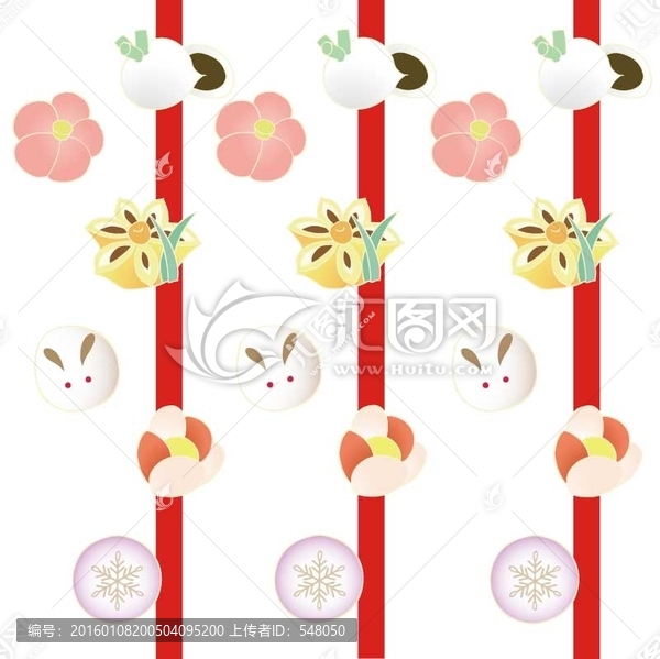 兔子,花朵,條紋