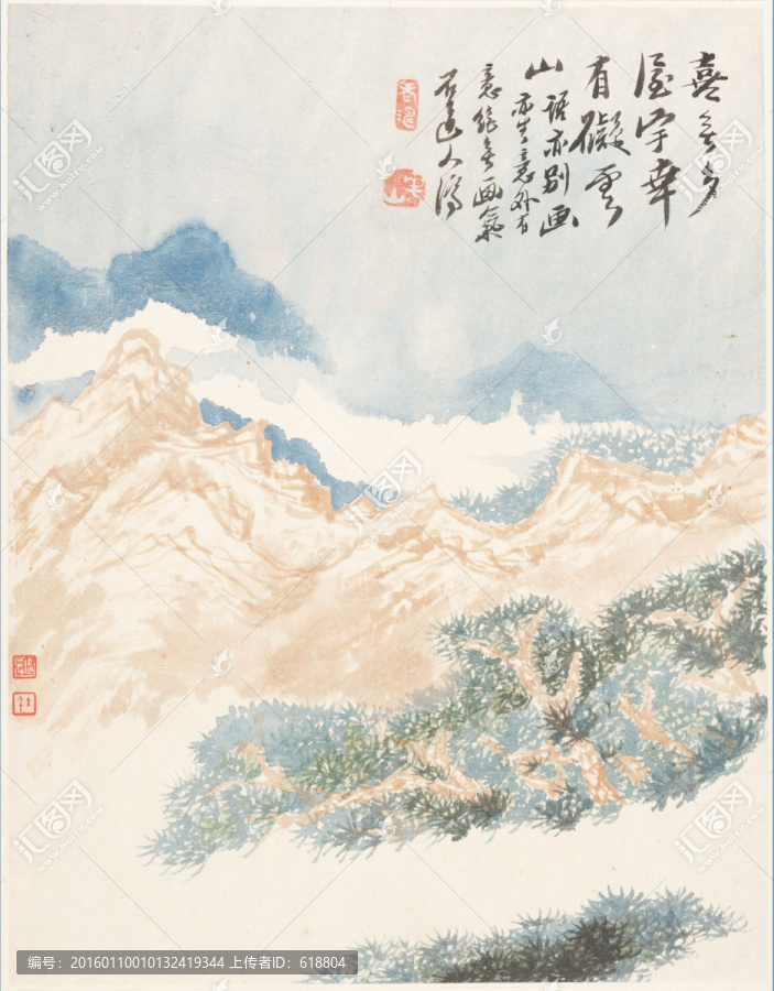豎幅高清山水國(guó)畫,畫廊專供