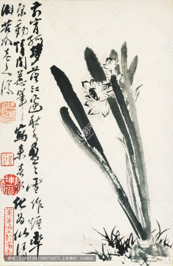 豎幅高清花鳥國畫,畫廊專供