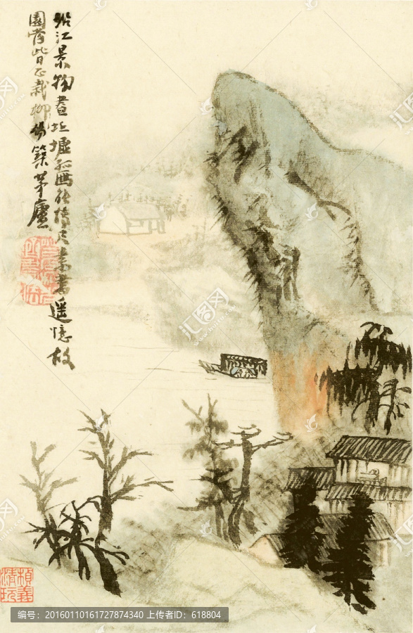 豎幅高清山水國(guó)畫,畫廊專供