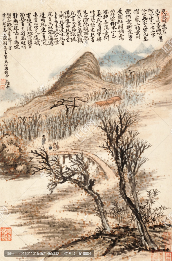 豎幅高清山水國畫,畫廊專供