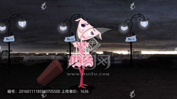 卡通女孩走路5秒循環(huán)動(dòng)畫(huà)