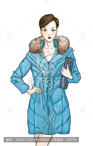 時(shí)尚美女時(shí)裝插畫