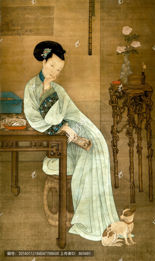 冷枚,春閨倦讀圖,未分層