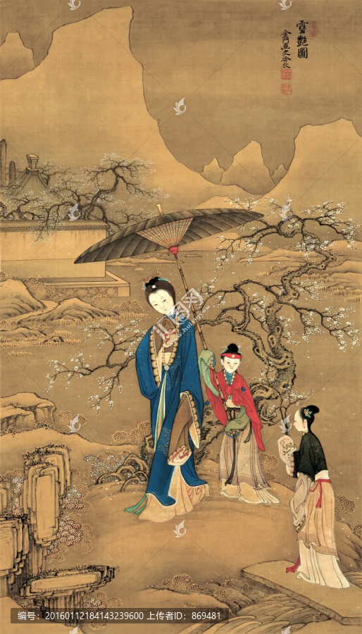 冷枚,雪艷圖,未分層