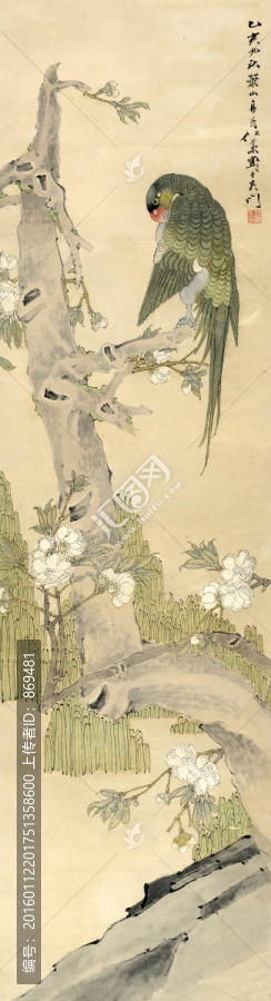 任薰,花鳥圖,未分層