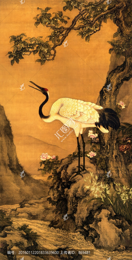 沈銓,桂鶴圖,未分層