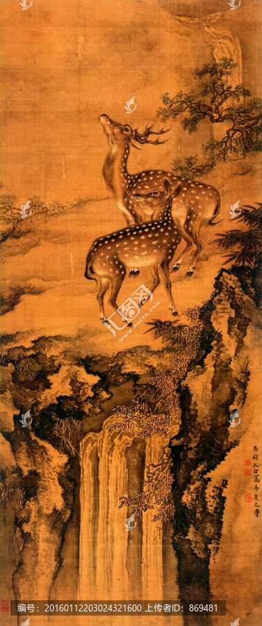 沈銓,雙鹿圖,未分層