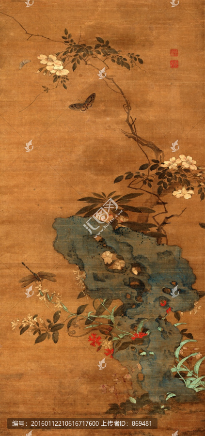汪中,沒骨花卉,未分層