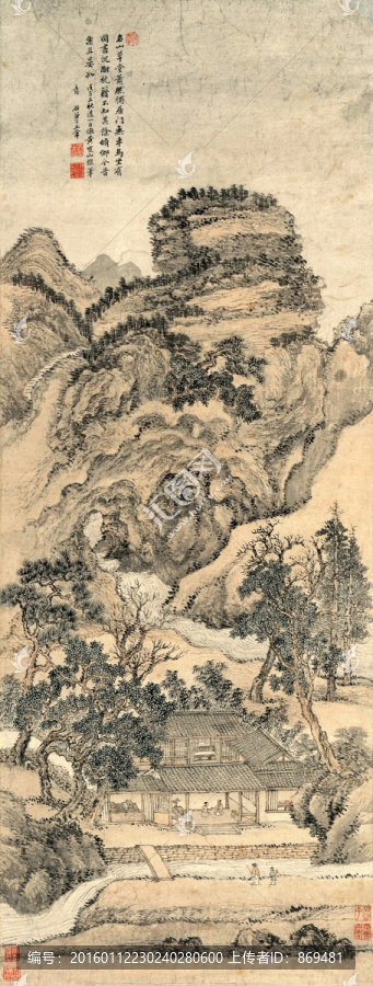 王翚,仿王蒙山水,未分層