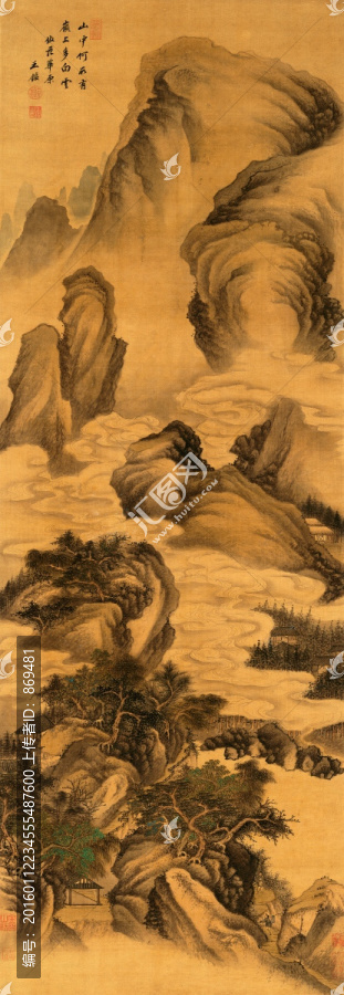 王鑒,嶺上白云圖,未分層