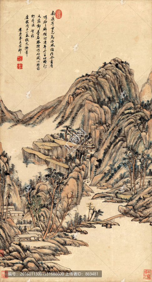 王原祁,仿大癡山水圖,未分層