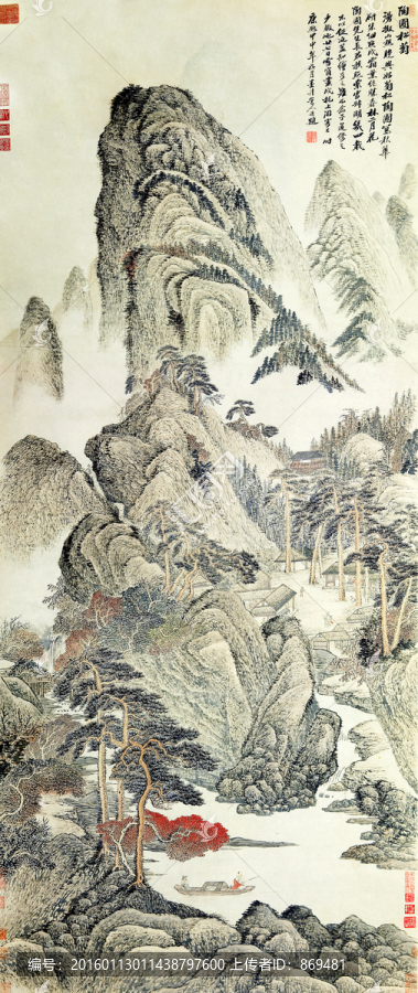 吳漁山,陶圃松菊圖,未分層