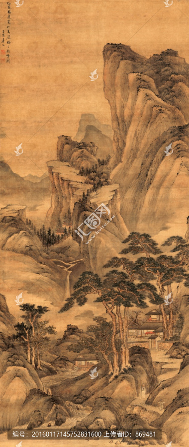 章谷,攜琴游山圖,未分層